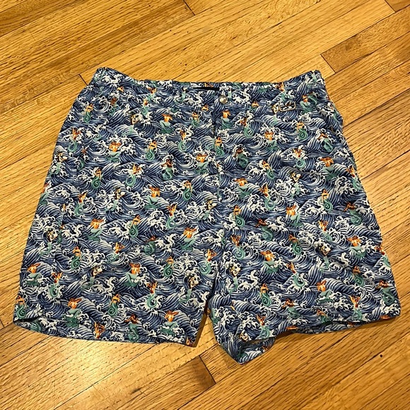 Peter Millar Men’s Blue Green Mermaid Print Swim Trunk Gemma size L - Picture 3 of 12